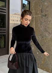 Elise Velvet & Taffeta Maxi Dress