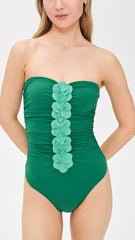 Tideplay Tube Middle Flower Swimsuit - Green