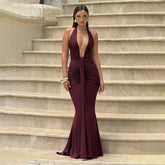 Aster Maxi Dress - Maroon