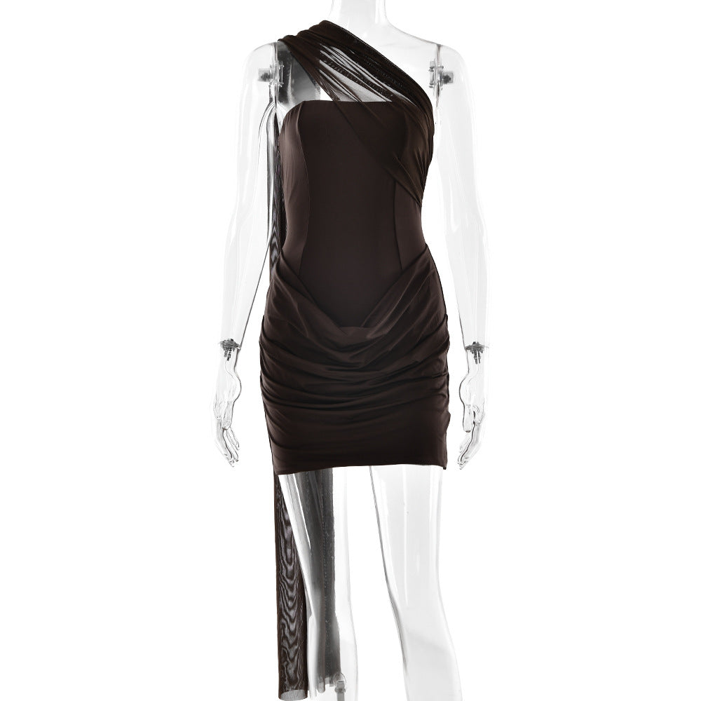 Wintour Mini Dress-Brown