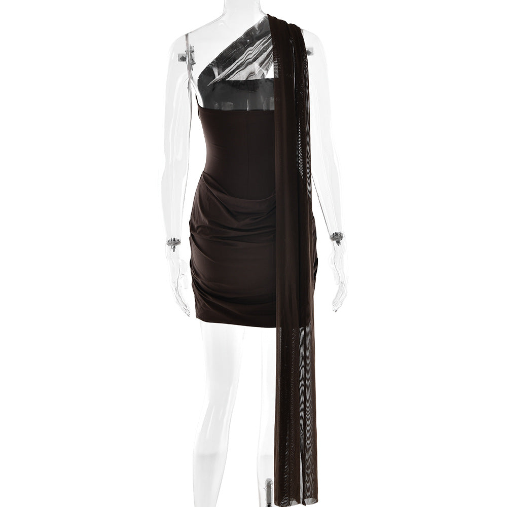 Wintour Mini Dress-Brown