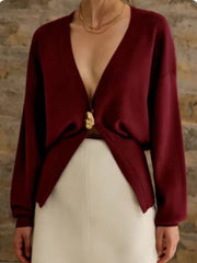 V Neck Button Cardigan