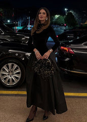 Elise Velvet & Taffeta Maxi Dress