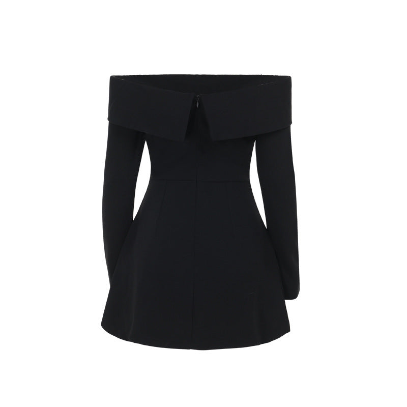 Barbara 2.0 Off Shoulder Mini dress-Black