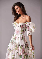 Rosalie Charm - Off-Shoulder Floral Maxi Dress