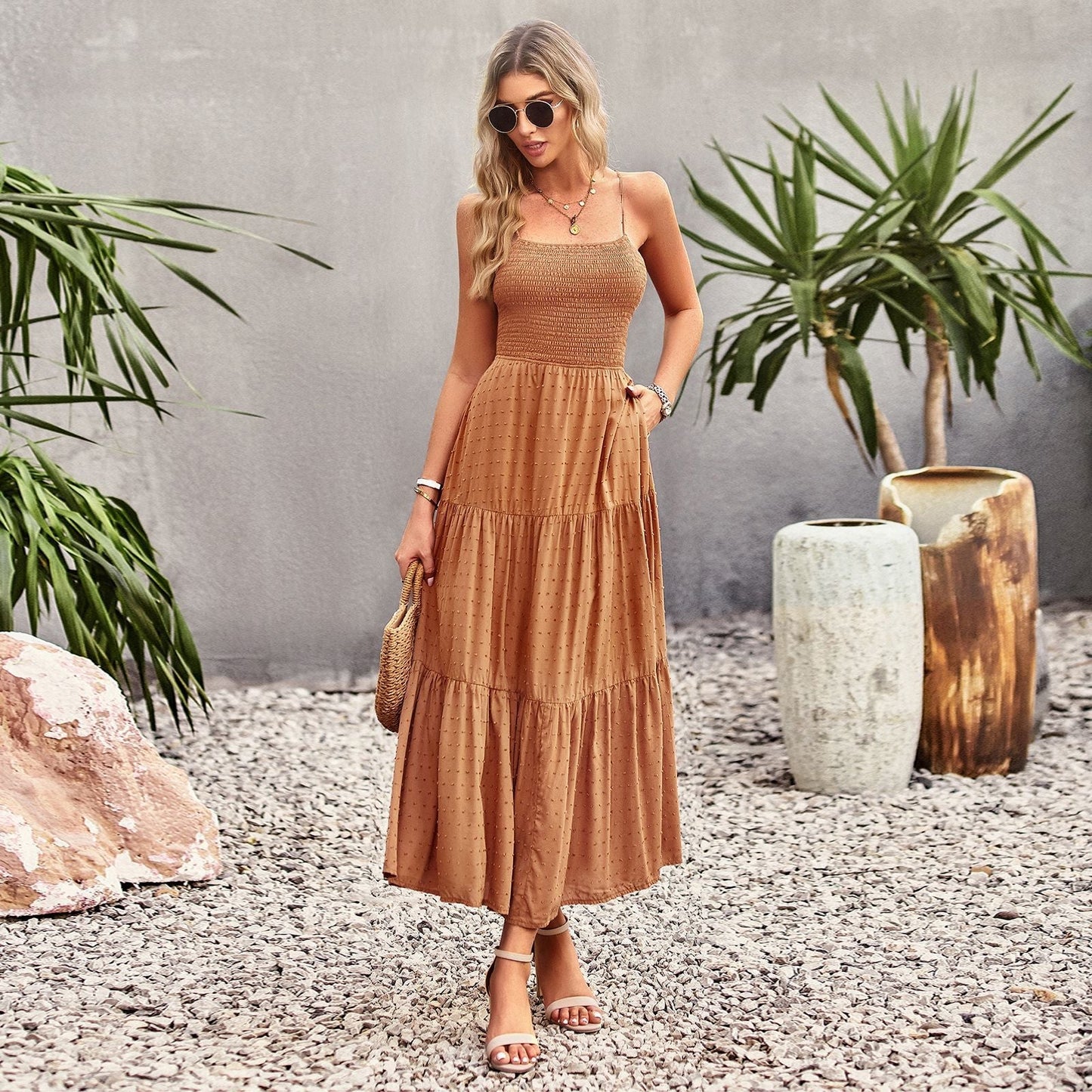 Solid Color Dress Elegant Dress Maxi Dress