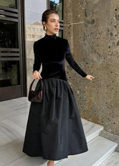 Elise Velvet & Taffeta Maxi Dress