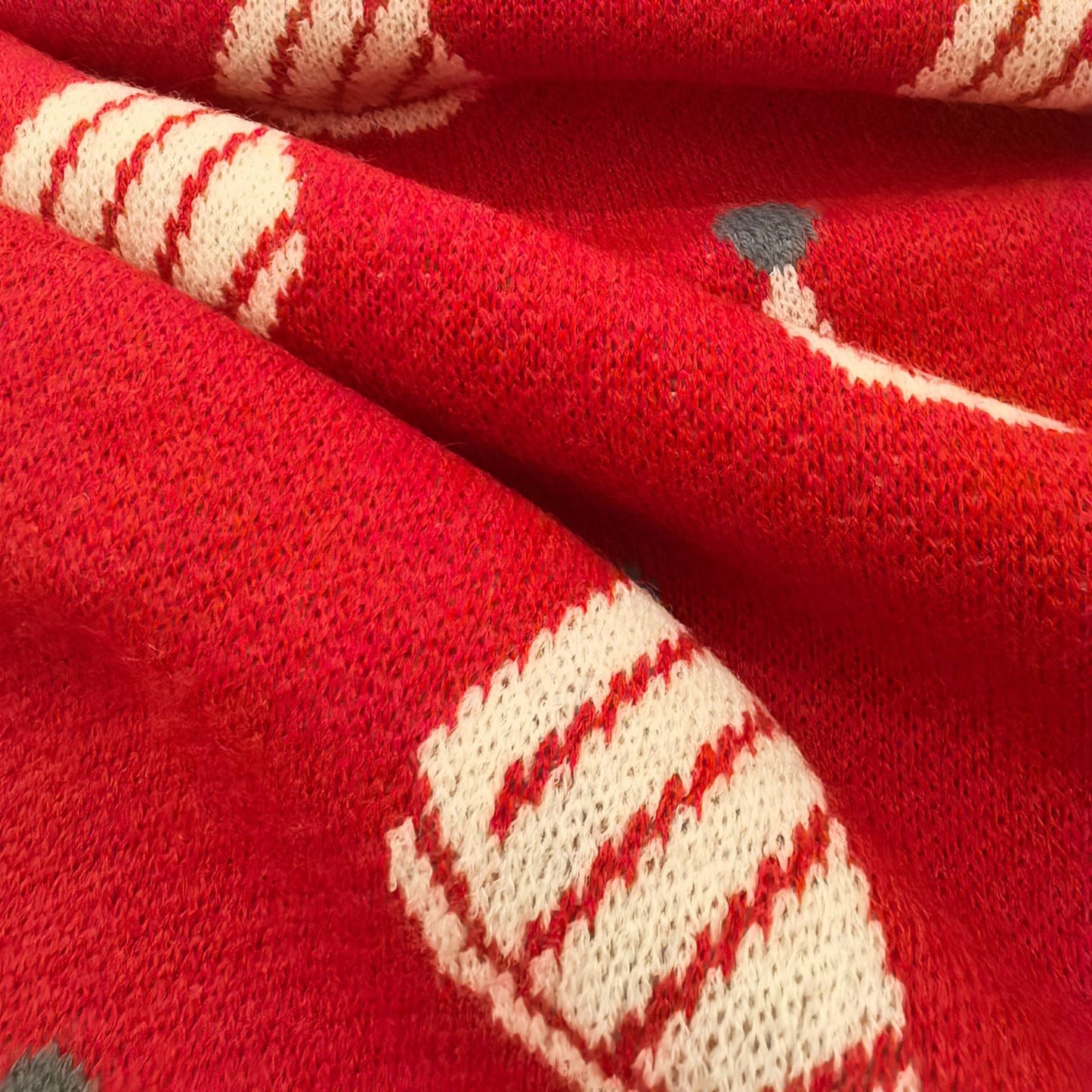 Fluffy Santa Cap Red Christmas Scarf