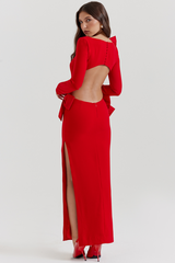 Lavele Red Bow Maxi Dress