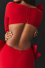 Lavele Red Bow Maxi Dress