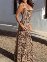JAMILLA - LEOPARD-INSPIRED STRAPPY MAXI DRESS