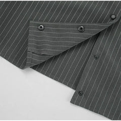 Women Striped Skirt Set Stand Collar Single Breasted Top High Waist Pleated Skirts 2024 Summer Fall New Fashion Lady Office Suit