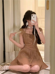 Vintage Midi Dress For Women Summer New Elegant Prom Evening Party Vestidos Fashion Female Clothing Office Ladies Dresses