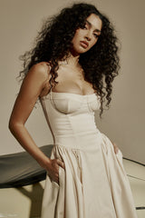 Nina | Sleeveless Corset Midi Dress