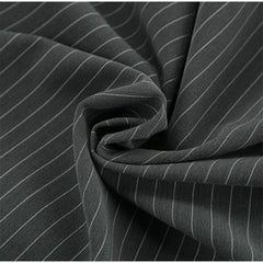 Women Striped Skirt Set Stand Collar Single Breasted Top High Waist Pleated Skirts 2024 Summer Fall New Fashion Lady Office Suit