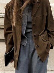 Fashion Turn Down Collar Suit Jacket for Women Casual Long Sleeve Single Breasted Female Coats 2024 Autumn Office Ladies Suits