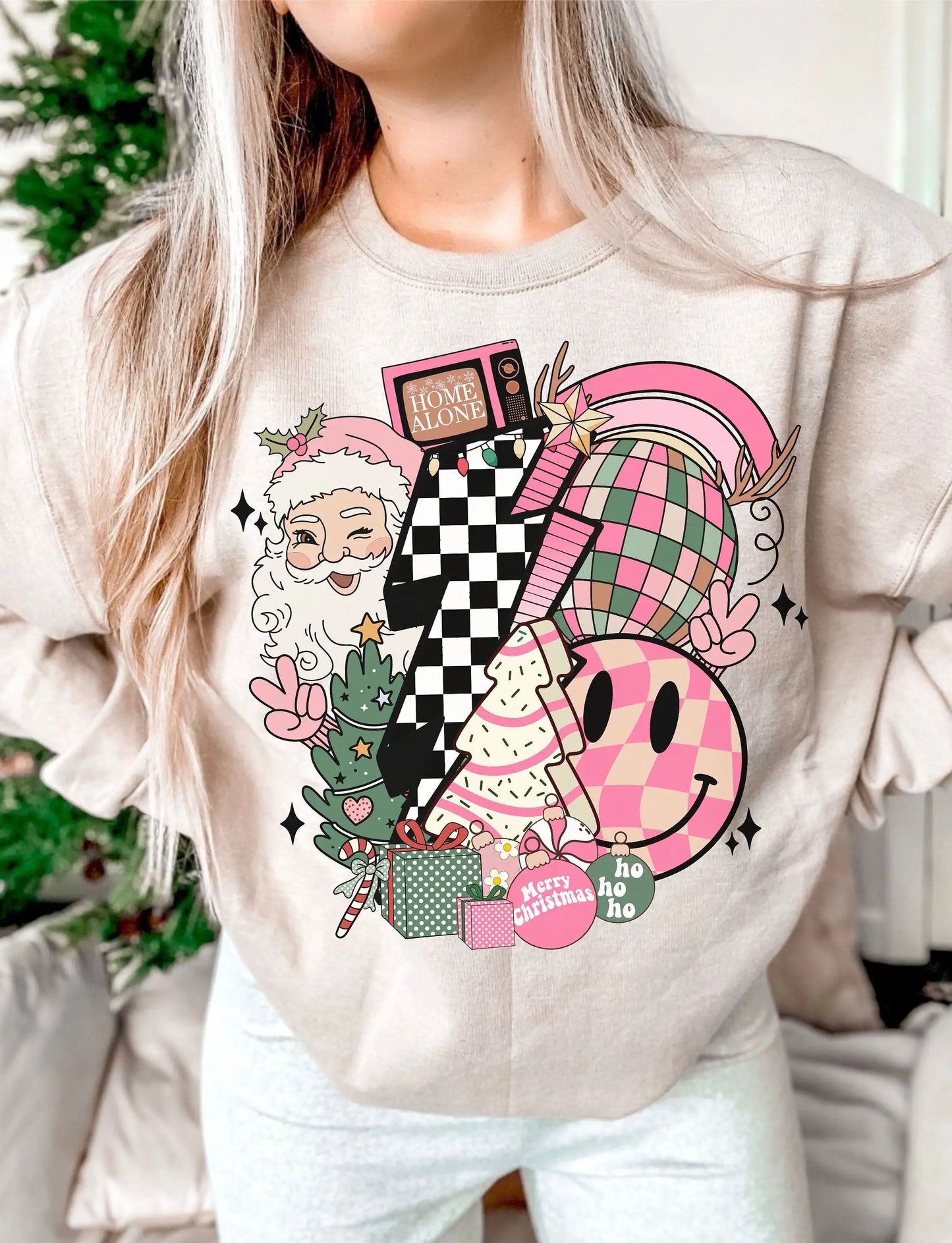 Fashion Retro Comfort Cotton Pop Sublimation Christmas Hoodie Hoodies-L