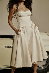 Nina | Sleeveless Corset Midi Dress