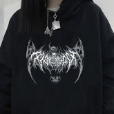 Skull Graphic Long Sleeve Hoodie