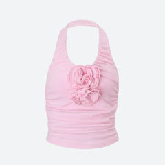 Soft Girl Floral Halter Top