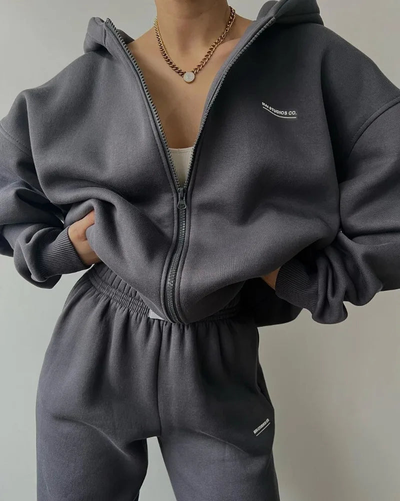 Spring Autumn Fashion Oversized Solid Color Hoodie