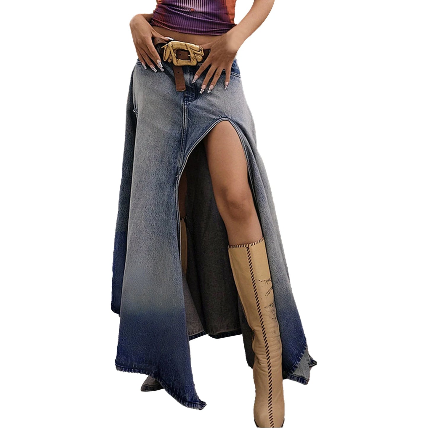 JuliaFashion - Vintage Chic Y2K Harajuku Streetwear Aesthetic Grunge Long Skirt Party Club Dress