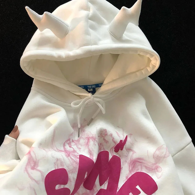 Aesthetic Grunge Oversized Angel Ears Hoodie