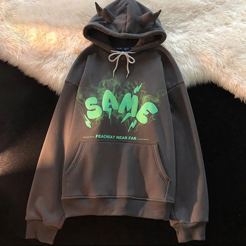 Aesthetic Grunge Oversized Angel Ears Hoodie