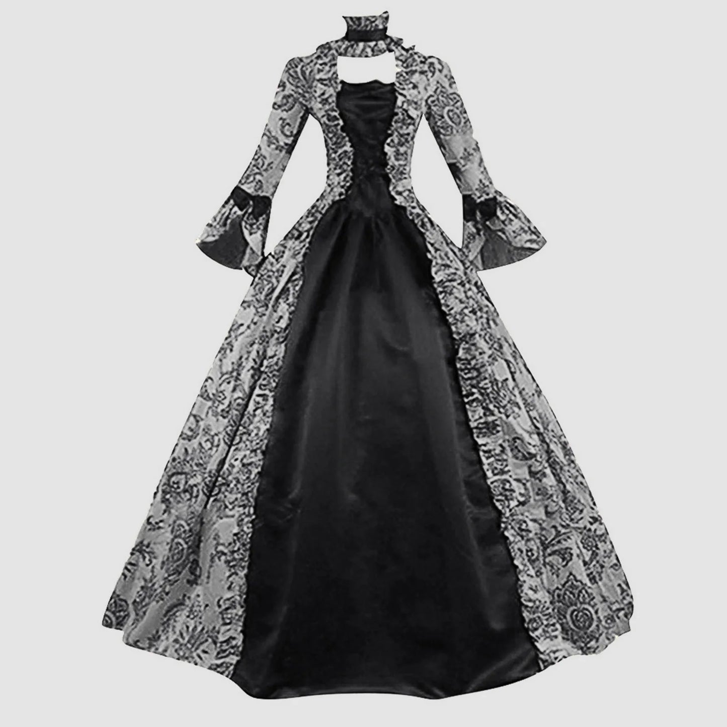 JuliaFashion - Cosplay Marie Antoinette Medieval Victorian Floral Robe Dress