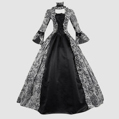 JuliaFashion - Cosplay Marie Antoinette Medieval Victorian Floral Robe Dress