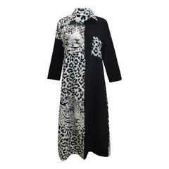 JuliaFashion - Women Striped Print Long Sleeve Shirt Autumn Spring Casual OL Long Fashion Vintage Splice Ladies Clothing Dress