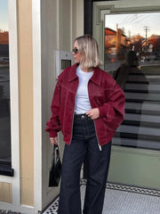 Vintage Elegant Chic Stylish Loose Zipper Leather Jacket