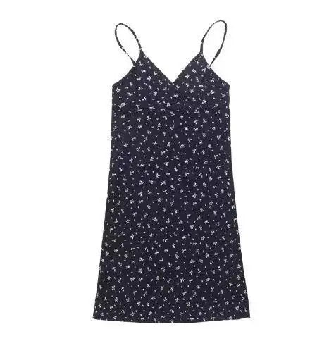 Julia Fashion - White Vintage Print Halter Floral Maxi Puss Sexy Backless Women's Mini Dress