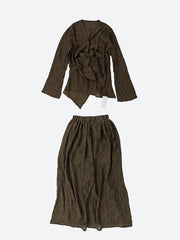 Wrap Around Blouse & Maxi Skirt Two Piece Set