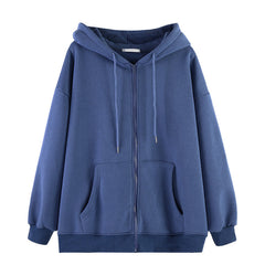Gothic Punk Skeleton Print Hoody Jacket Blue / M