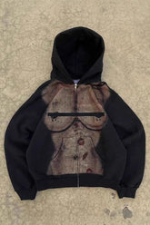 Artistic Portrait Sexy Full Zip Hoodie
