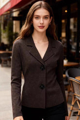 Jewel Button Knit Blazer