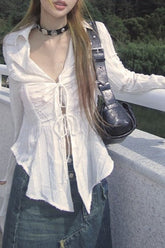 Unique Y2K Chiffon Blouse
