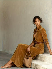 Aurelia | Belted Suede Dress