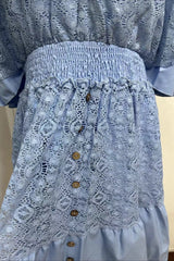 Lace Panel Batwing Sleeve Boho Dress