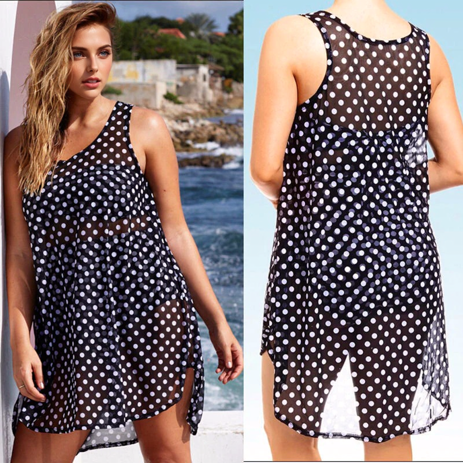 Julia Fashion - Summer Sexy Women Polka Dot Bathing Suit Dress