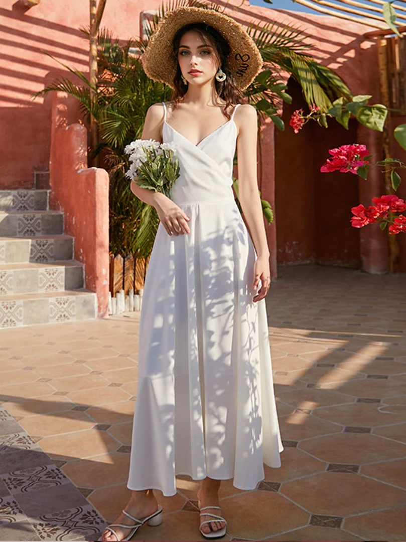 Julia Fashion - Satin Summer Elegant Sling Dresses