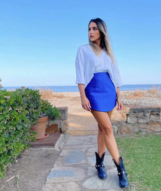 JuliaFashion - 2024 Women Summer Solid Color Sexy Satin A-line Skirts