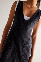 Mini Suspender Denim Dress