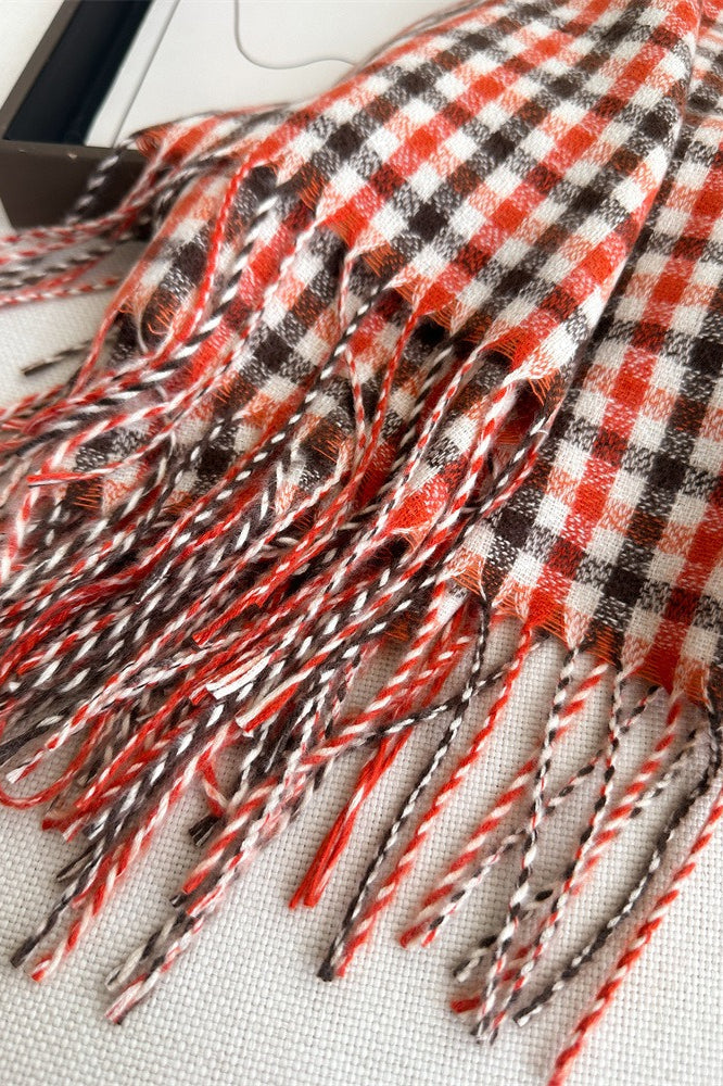 Checkered Thermal Shawl Christmas Scarf