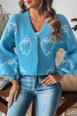 Jacquard Button Cardigan