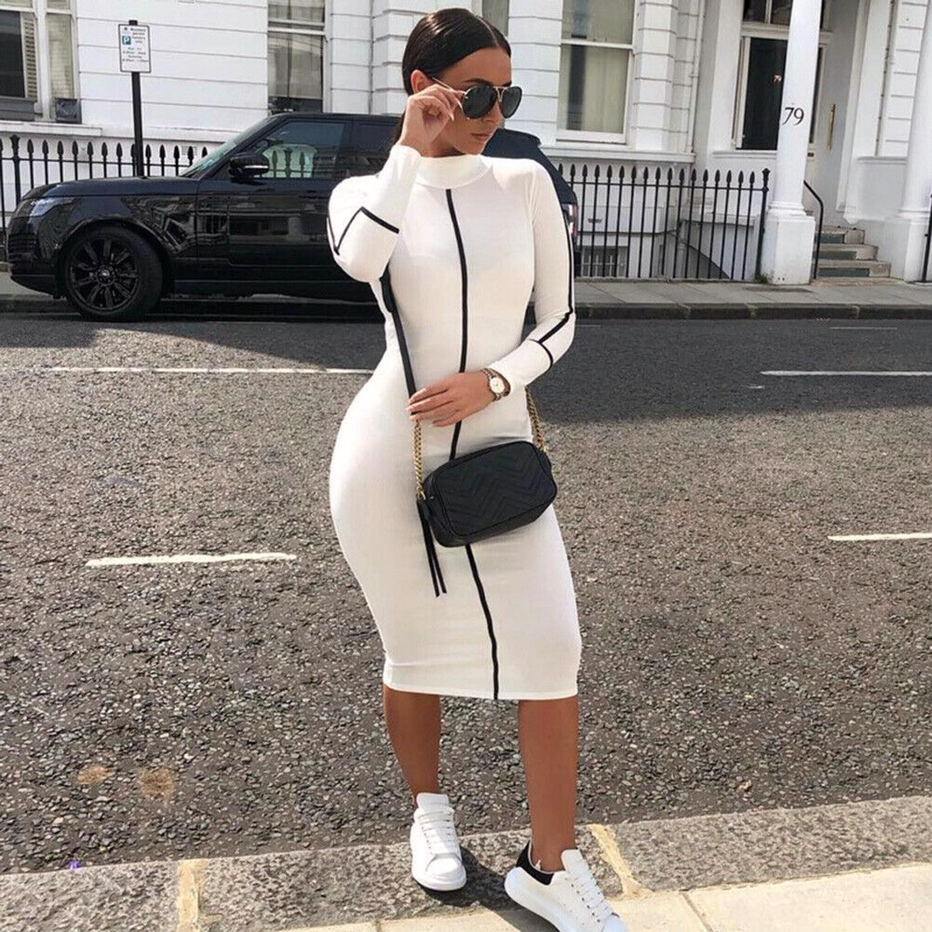 Julia Fashion - Elegant Summer New Women Long Seeve Slim Long Dress