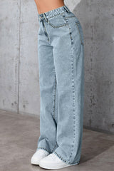 Casual High Waist Relaxed Straight Leg Jeans