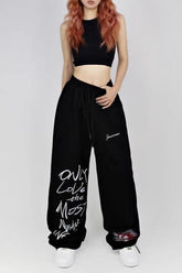 High Waist Loose Wide Leg Casual Sporty Pants