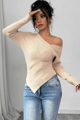 Elegant Cut Out Shoulder Sweater